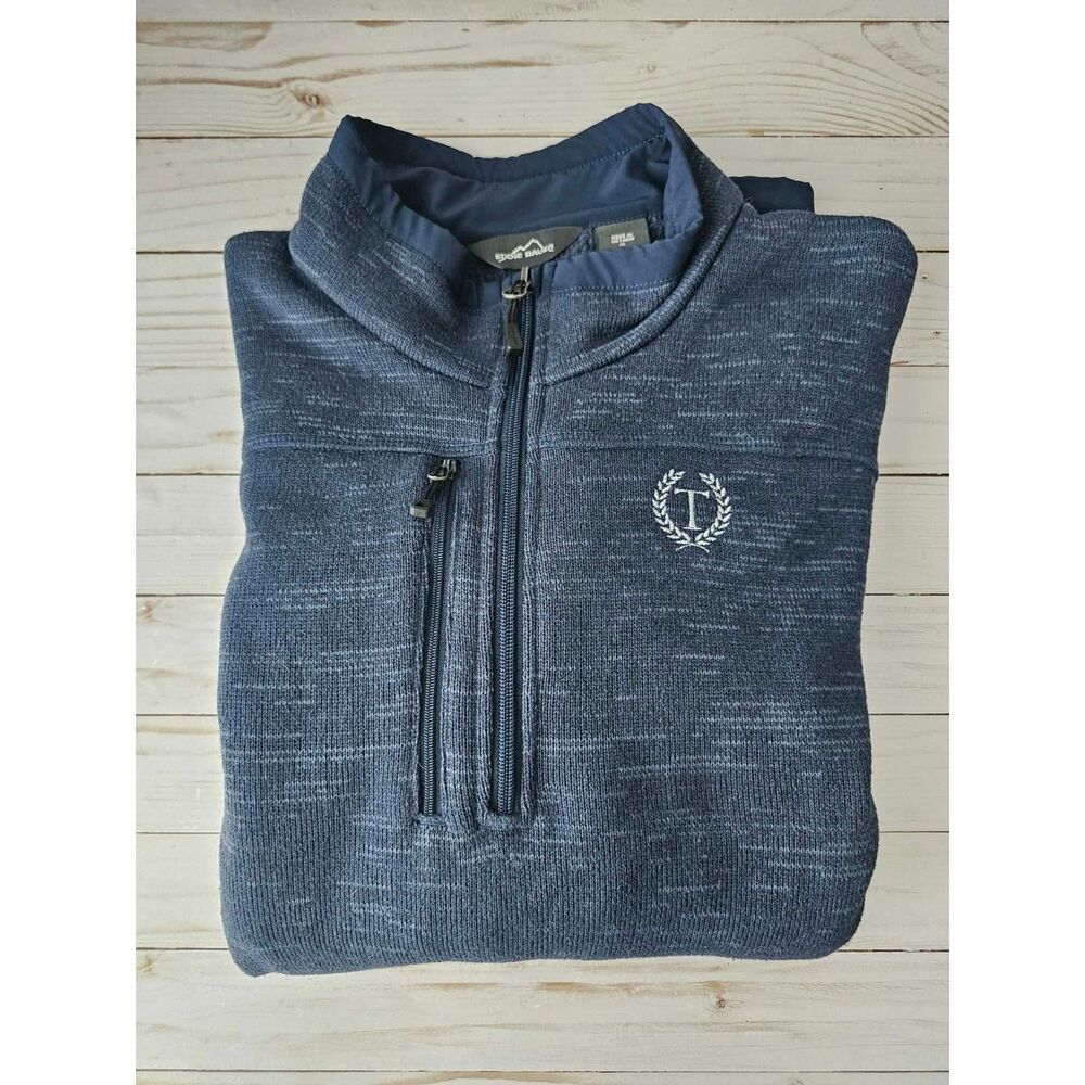 Eddie Bauer Men’s 1/4 Zip Sweater Fleece Pullover Blue Navy XL